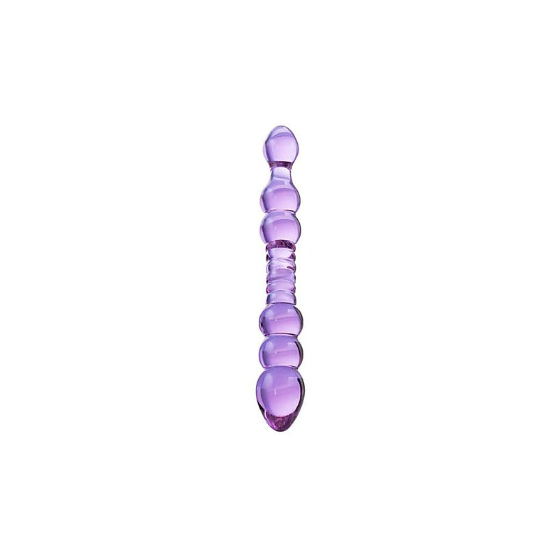 Sexus Unisex Dobule Ender Glass Dildo 22.8cm Mauve - Glass Sex Toys