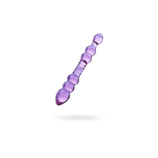 Sexus Unisex Dobule Ender Glass Dildo 22.8cm Mauve - Glass Sex Toys