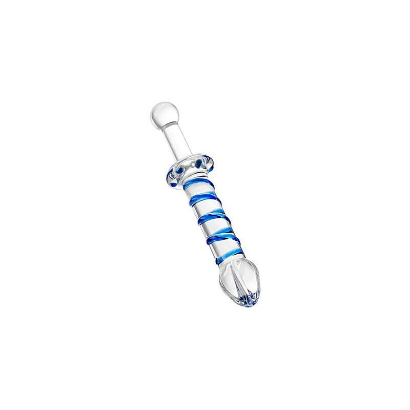 Sexus Glass Dildo Probe With Handle 23cm Clear - Glass Sex Toys