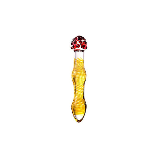 Sexus Glass Dildo 20.5cm Yellow & Red - Glass Sex Toys
