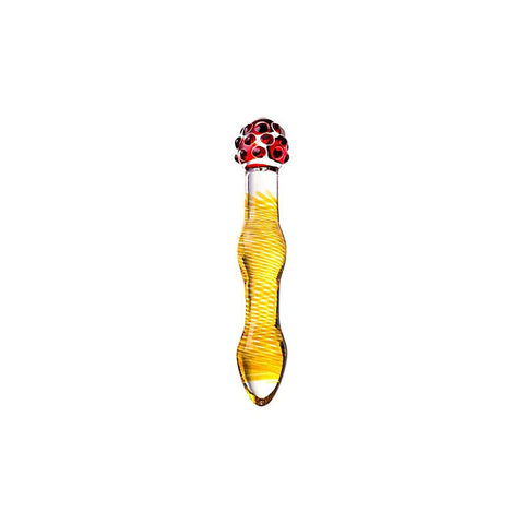Sexus Glass Dildo 20.5cm Yellow & Red - Glass Sex Toys