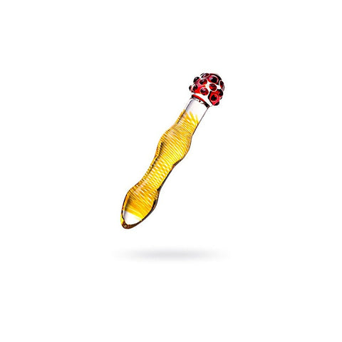 Sexus Glass Dildo 20.5cm Yellow & Red - Glass Sex Toys
