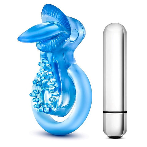 Stay Hard 10 Function Vibrating Tongue Cock Ring - Vibrating Cock Rings