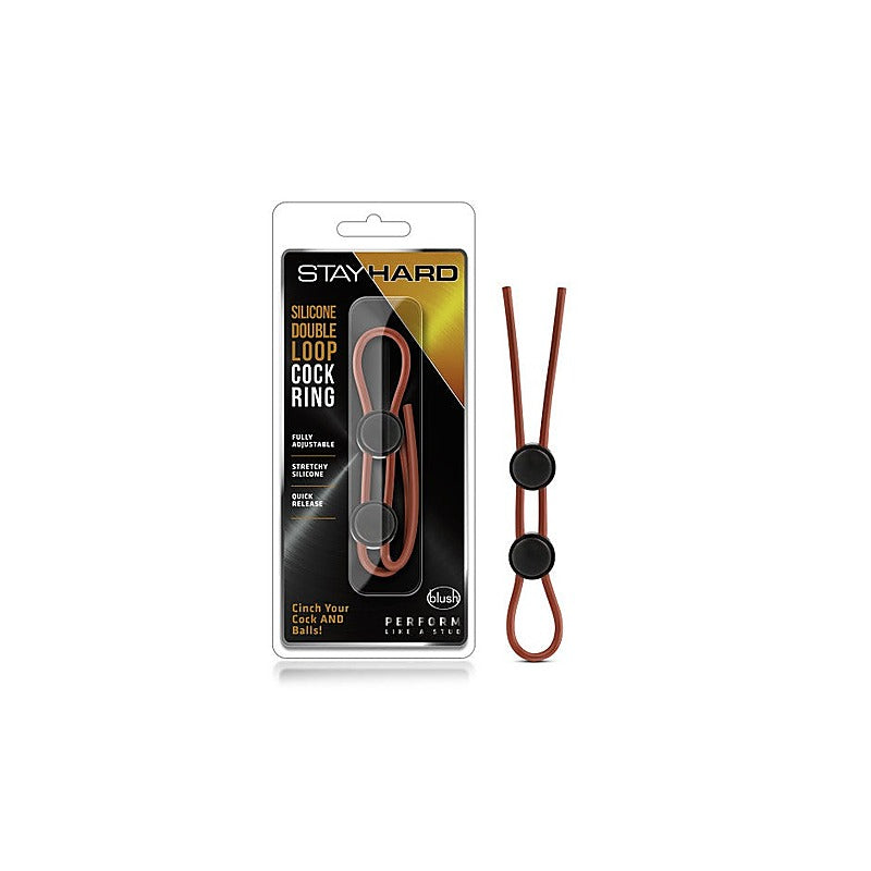 Stay Hard Silicone Double Loop Lasso Style Cock Ring - Cock Rings