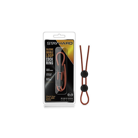 Stay Hard Silicone Double Loop Lasso Style Cock Ring - Cock Rings