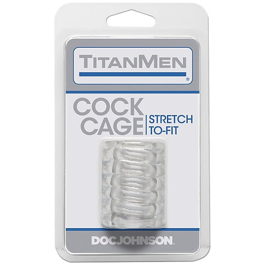 Titanmen Ribbed Textured Stretchy Male Cock Cage - Male Chastity