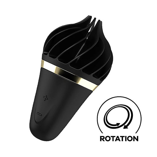 Satisfyer Sweet Treat Silicone Clitoral Vibrator Black / Gold - Clit Ticklers and Pulsators