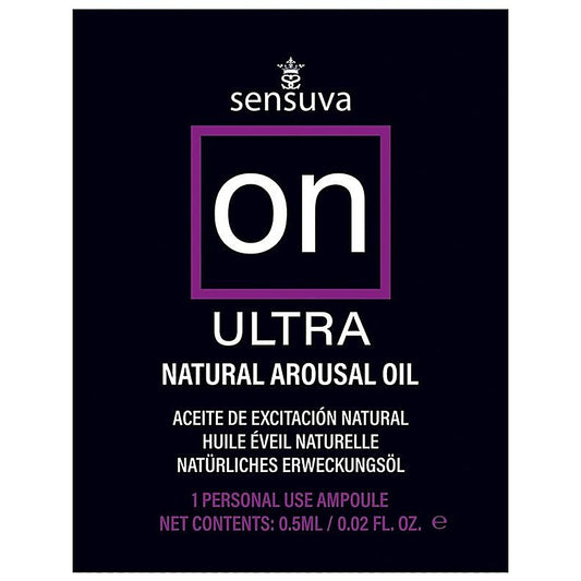 Sensuva On Ultra Arousal Massage Oil Single Use Ampoule Packet - Massage Oils and Lubricants