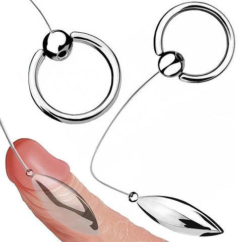 BDStyle Oval Bullet Urethral Sound With Pull Ring - Urethral Sounds