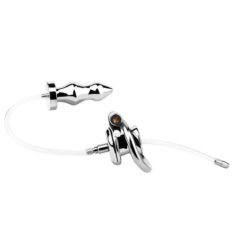 Male Chastity Cage With Enema Butt Plug by BDStyle - Male Chastity
