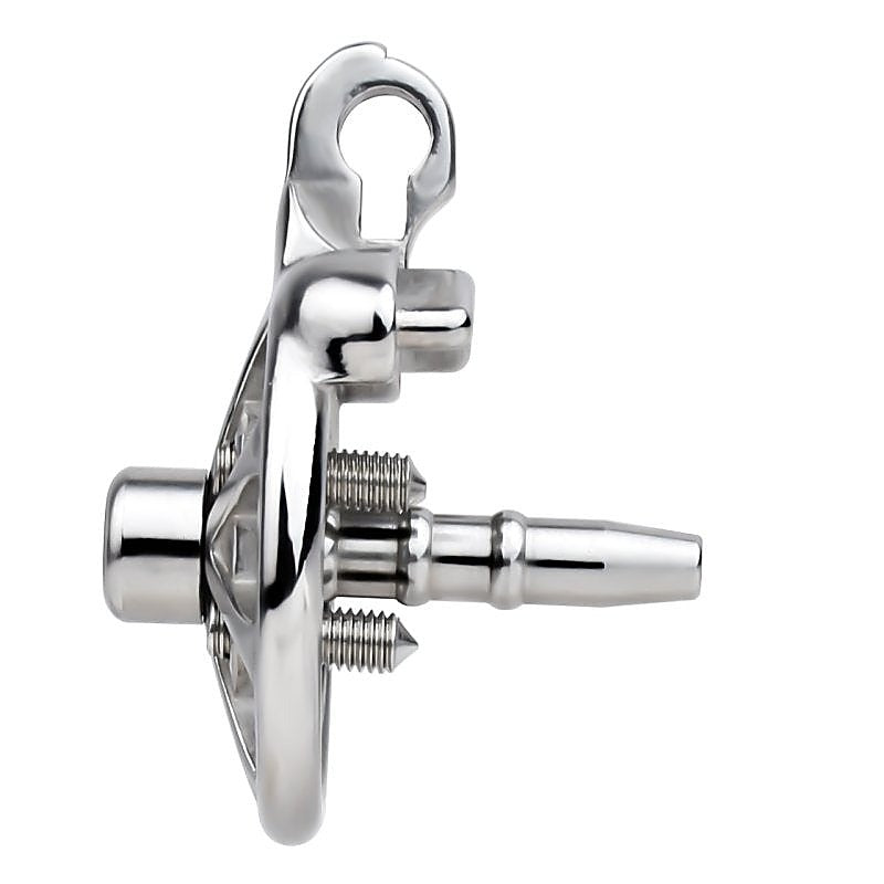Spike Mens Chastity Cage With Metal Urethral Catheter - Male Chastity