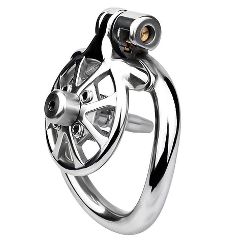 Spike Mens Chastity Cage With Metal Urethral Catheter - Male Chastity