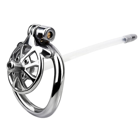 Spike Chastity Cage with Silicone Urethral Catheter - Male Chastity