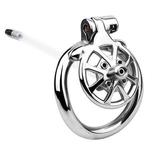 Spike Chastity Cage with Silicone Urethral Catheter - Male Chastity