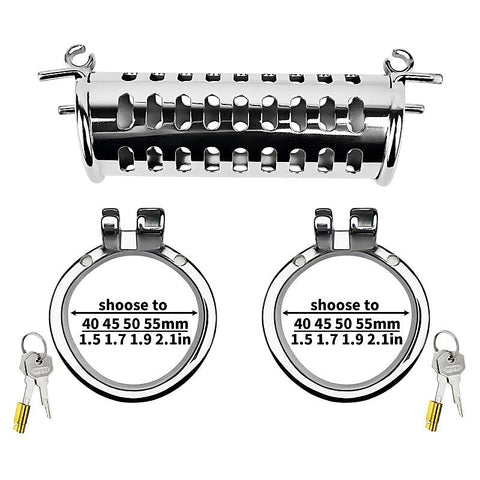 Metal Double Ended Chastity Cage by BDStyle - Male Chastity