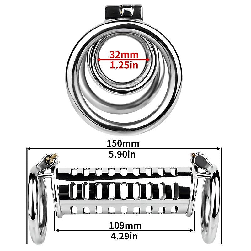 Metal Double Ended Chastity Cage by BDStyle - Male Chastity