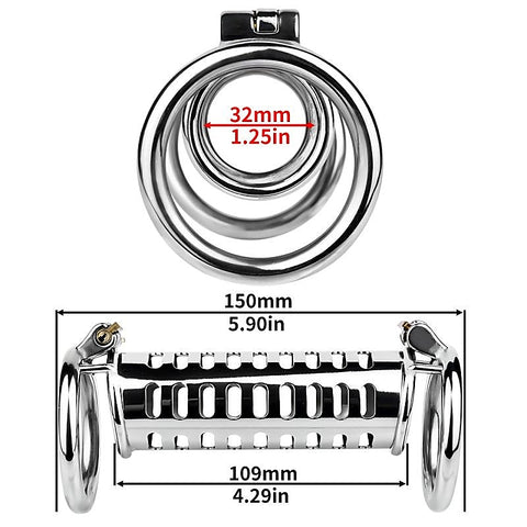 Metal Double Ended Chastity Cage by BDStyle - Male Chastity
