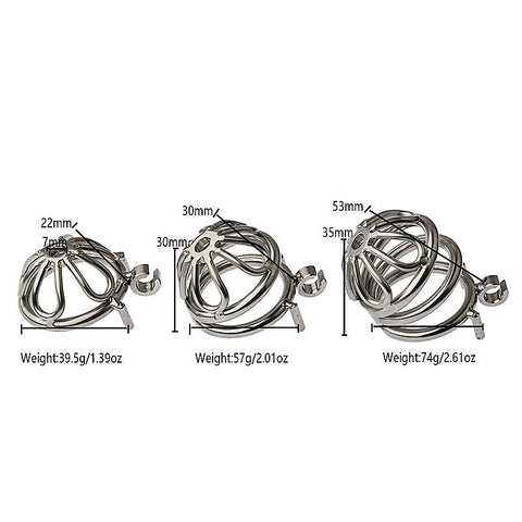 Petal Metal Male Chastity Cage Large Flat Ring by BDStyle - Male Chastity
