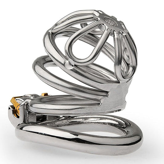 BDStyle Large Bent Ring Petal Metal Mens Chastity Cage - Male Chastity