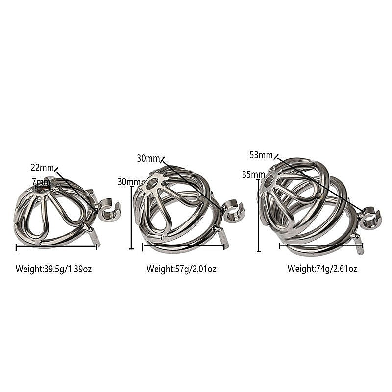 Large Bent Ring Petal Metal Mens Chastity Cage by BDStyle - Male Chastity
