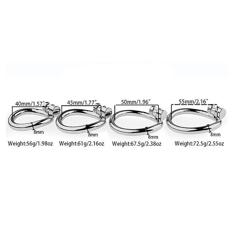 Petal Metal Mens Chastity Cage With Medium Flat Ring - Male Chastity