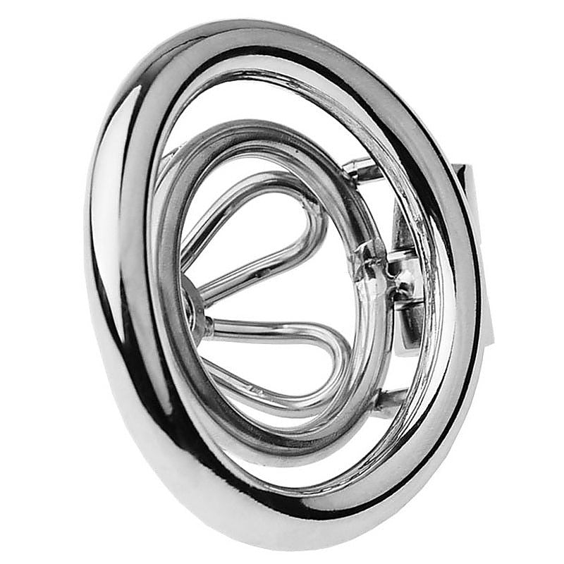 Small Flat Ring With Petal Metal Male Chastity Cage - Male Chastity