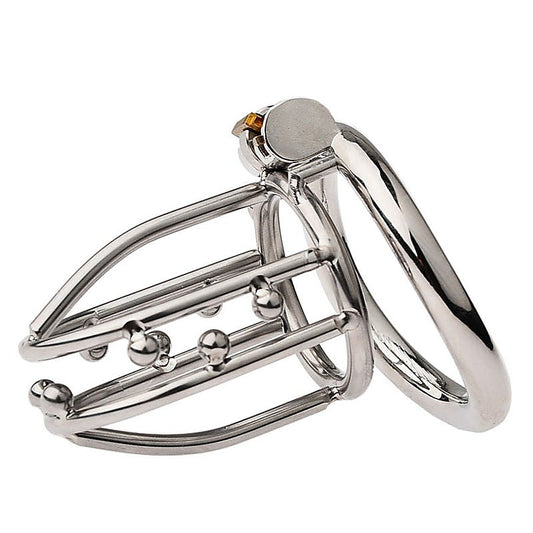 BDStyle Chastity Opening Cage With Chastity Lock Flat Ring - Male Chastity