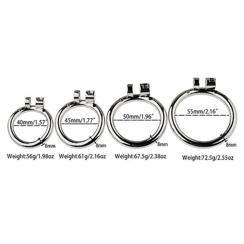 Chastity Opening Cage With Chastity Lock Flat Ring - Male Chastity
