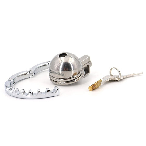 Round Lid Gear Ring Metal Male Chastity Cage by BDStyle - Male Chastity
