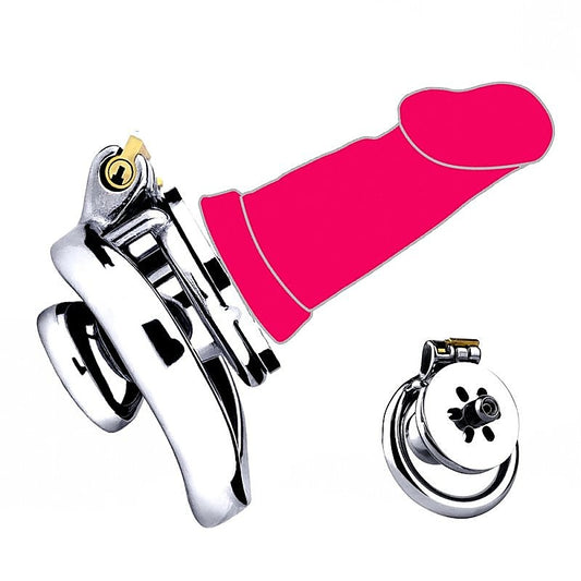 BDStyle Stainless Steel & Silicone Male Chastity Bird Cage With Hide Lock - Male Chastity