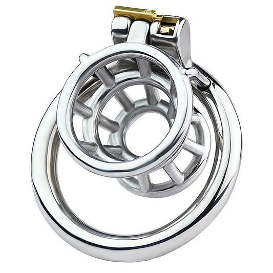 BDStyle Stuck In Male Chastity Cage With Flat Ring - Male Chastity