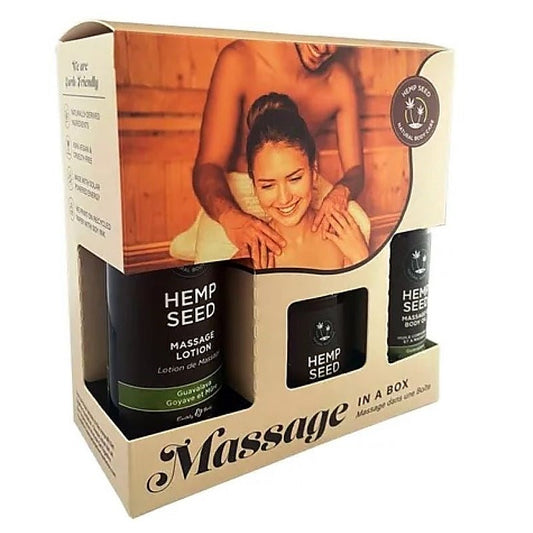 Hemp Seed Massage In A Box Guavalava Scented Massage Gift Set