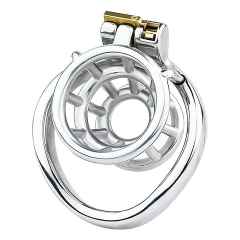 Stuck In Chastity Cock Cage With Bent Ring by BDStyle - Male Chastity