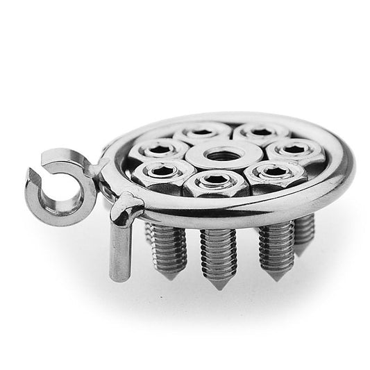 BDStyle Spikes Flat Chastity Cock Cage With Urethral Sound - Male Chastity