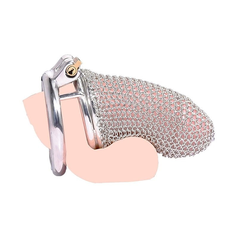 Metal Chastity Cage Mesh Male Locks Device by BDStyle - Male Chastity