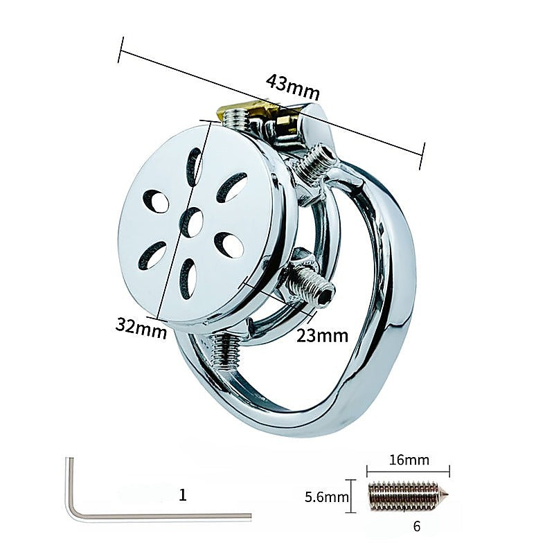 Rivet Screw Cover Male Chastity Lock Cage by BDStyle - Male Chastity