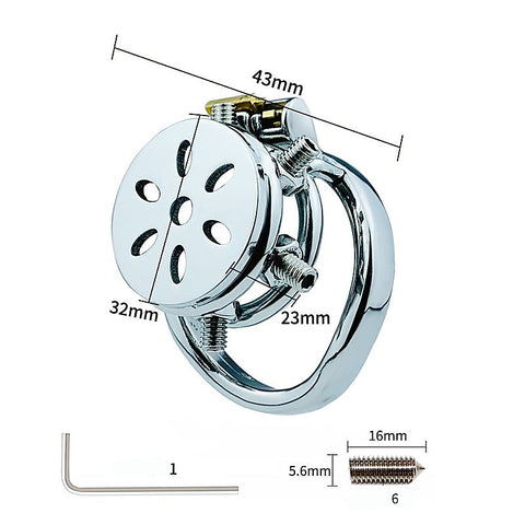 Rivet Screw Cover Male Chastity Lock Cage by BDStyle - Male Chastity