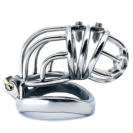 BDStyle Rivet Screw Bent Male Cock Cage - Male Chastity