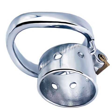 Bent Ring Cylindrical Short Male Chastity Lock by BDStyle - Male Chastity