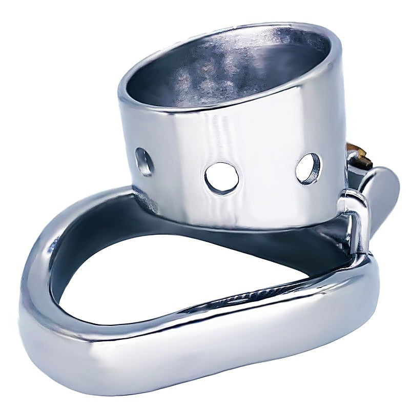 Bent Ring Cylindrical Short Male Chastity Lock by BDStyle - Male Chastity