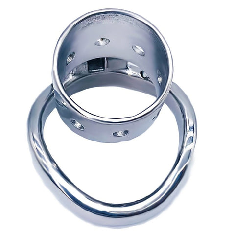 Bent Ring Cylindrical Short Male Chastity Lock by BDStyle - Male Chastity