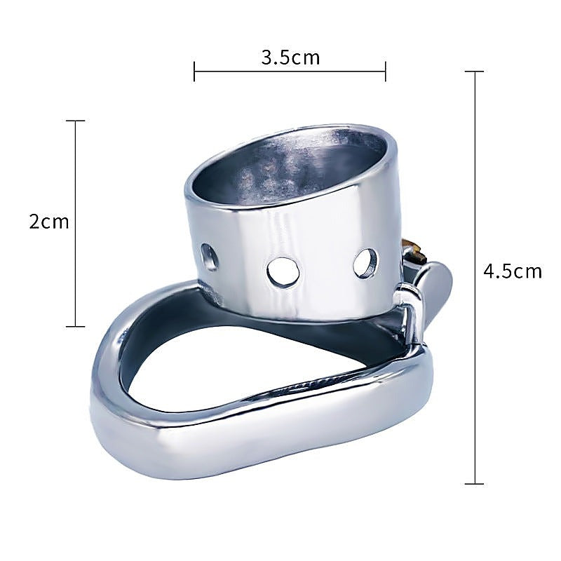 Bent Ring Cylindrical Short Male Chastity Lock by BDStyle - Male Chastity