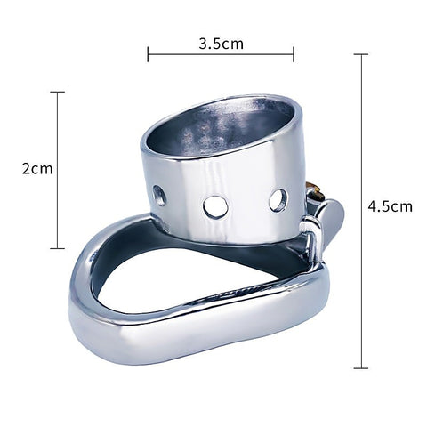 Bent Ring Cylindrical Short Male Chastity Lock by BDStyle - Male Chastity