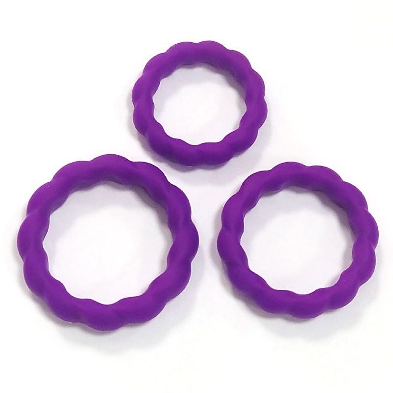 Delay Lock Ejaculation Mens Cock Ring Set by BDStyle - Stretchy Cock Rings