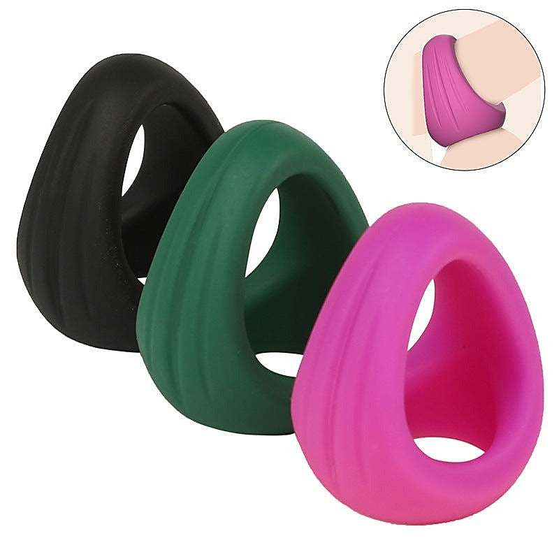 3 in 1 Stretchy Silicone Penis Ring by BDStyle - Stretchy Cock Rings
