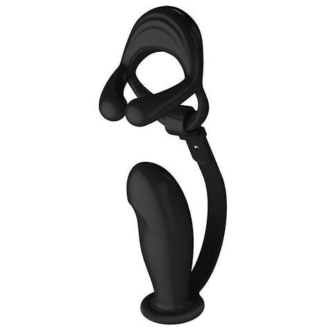 Silicone Vibrating Cock Ring with Prostate Vibrator - Vibrating Cock Rings