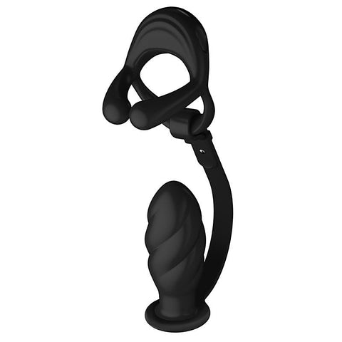 Silicone Vibrating Cock Ring with Thread Anal Vibrator - Vibrating Cock Rings