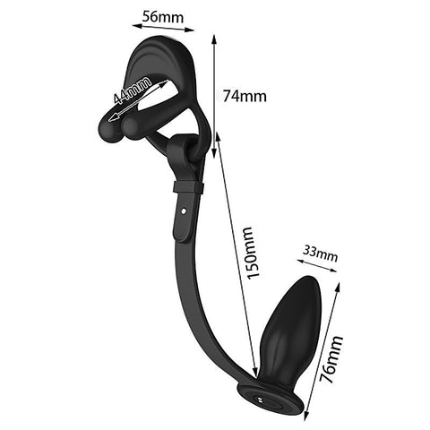 Silicone Vibrating Cock Ring with Anal Vibrator by BDStyle - Vibrating Cock Rings