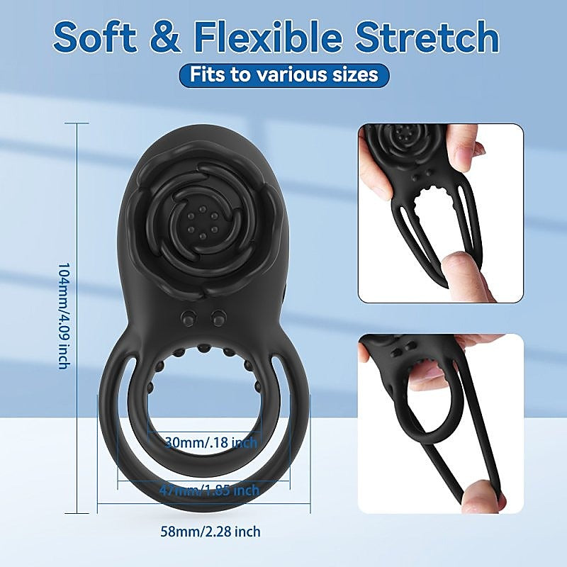 Rose 8 Functions Vibrating Penis Ring by BDStyle - Vibrating Cock Rings