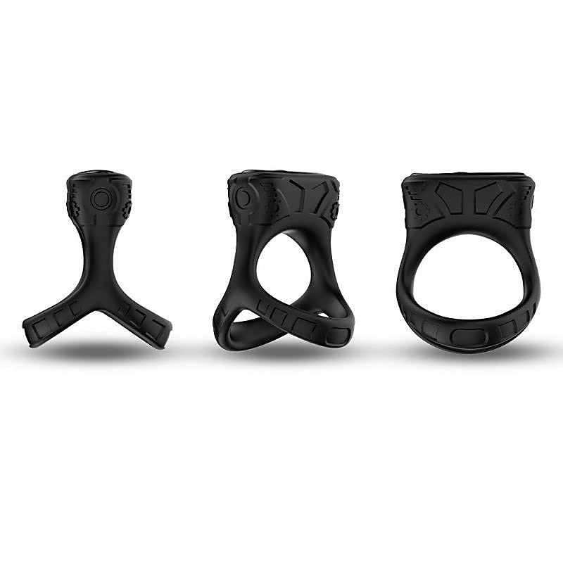 9 Functions Double Cock Ring with Clitoral Stimulator - Vibrating Cock Rings